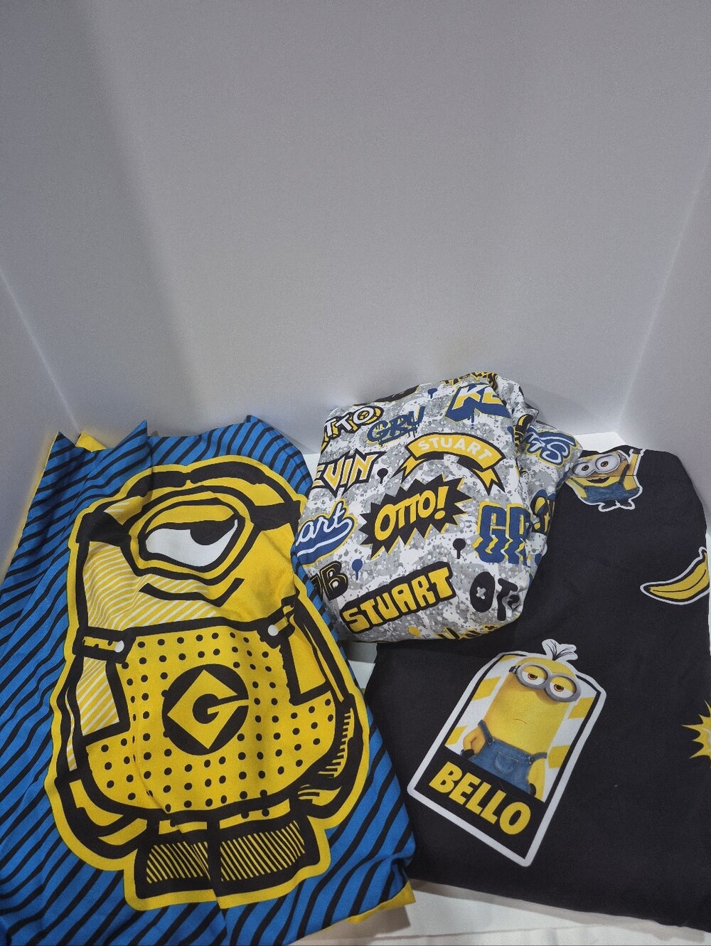 Children's Minions Full Sheet Set With Pillowcase & Sham Gru, Kevin, Stuart